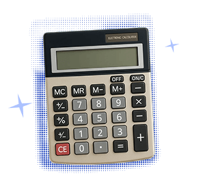 Calculator representing the mental math of currency conversion