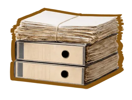Stack of files symbolising document assistance